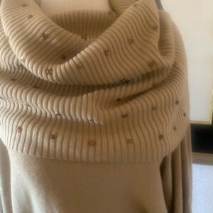 Cowl neck  rhinestone sweater